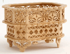 Wooden Decorative Basket Cnc Plans For Laser Cut Free CDR Vectors Art