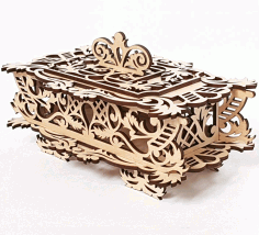 Decorative Wooden Basket With Lid For Laser Cut Free DXF File