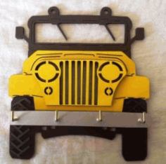 Jeep Shaped Hanger For Laser Cut Free DXF File