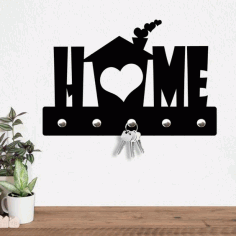 Wall Key Hanger Love Home Decor For Laser Cut Free DXF File