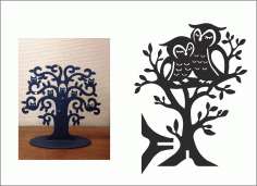 Owl Jewellery Tree – Hanger For Laser Cut Free CDR Vectors Art