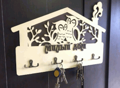 Owls Wall Key Hanger For Laser Cut Free CDR Vectors Art