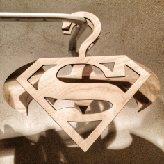 Superman Kids Clothes Hanger For Laser Cut Free CDR Vectors Art