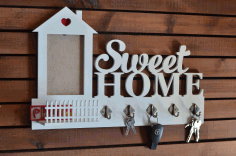 Sweet Home Key Hanger With Fence For Laser Cut Free CDR Vectors Art
