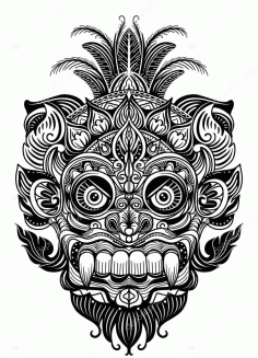 Engrave Maori Skull Patterns Designs For Laser Cut Free CDR Vectors Art