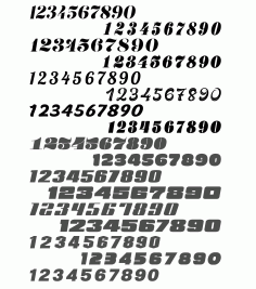 Engrave Stylish Numbers Collection For Laser Cut Free CDR Vectors Art