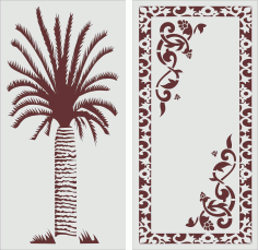 Date Palm Partition Screen Free CDR Vectors Art