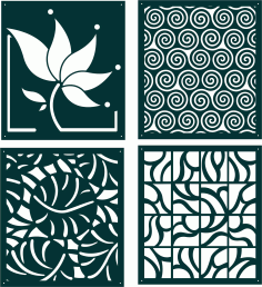 Decorative Divider Screen Collection Free DXF File