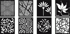 Floral Decorative Screen Patterns Set Free DXF File