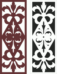 Divider Seamless Floral Screen Design Free DXF File