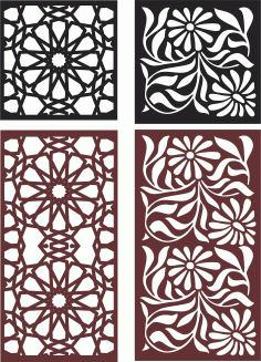 Divider Flower Seamless Floral Screen Panel Free DXF File