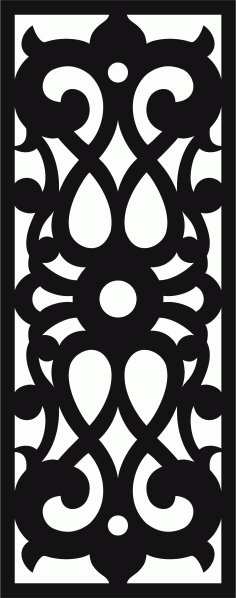 Divider Seamless Floral Screen Free DXF File