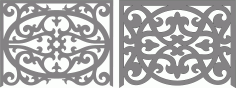 Window Screen Panel Floral Seamless Pattern Free DXF File