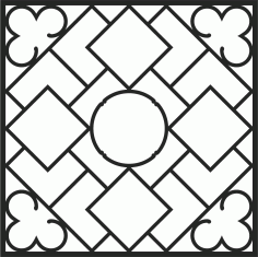 Window Seamless Floral Screen Panel Free DXF File