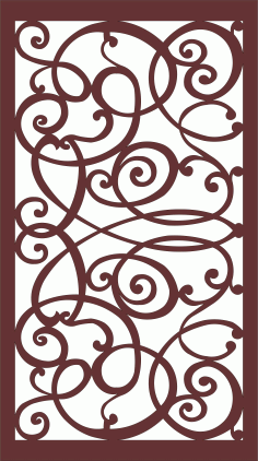 Floral Room Divider Seamless Screen Panel Free DXF File