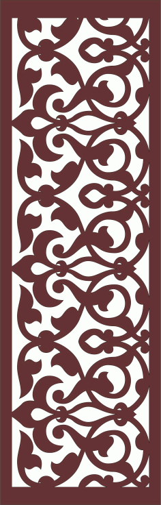 Laser Cut Decor Seamless Floral Screen Panel Free DXF File