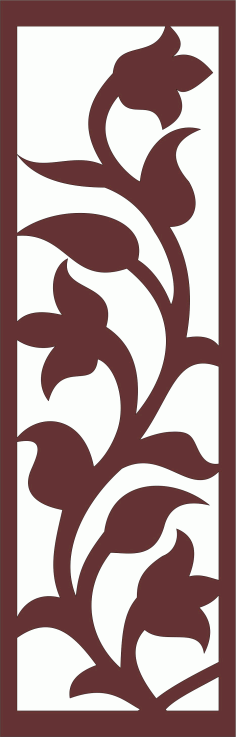 Laser Cut Flower Decor Seamless Floral Screen Free DXF File