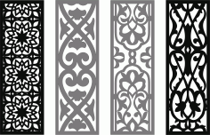 Laser Cut Window Screen Seamless Panels Collection Free DXF File
