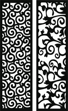 Laser Cut Divider Seamless Floral Screen Free DXF File