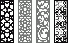 Laser Cut Room Screen Seamless Panels Collection Free CDR Vectors Art
