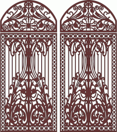 Laser Cut Iron Arches Floral Screen Design Free DXF File