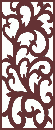 Laser Cut Living Room Seamless Floral Screen Free DXF File