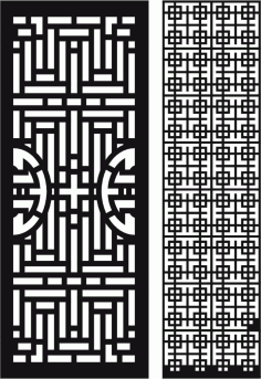 Laser Cut Room Floral Screen  Seamless Panels Set Free DXF File
