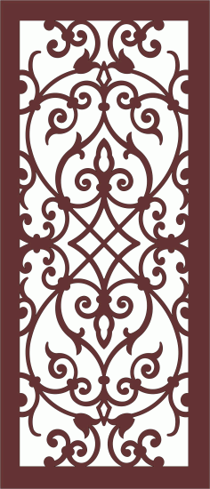 Laser Cut Room Divider Floral Seamless Screen Panel Free DXF File