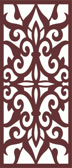 Laser Cut Room Divider Floral Seamless Screen Free DXF File