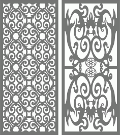 Set Of Panel Screen Room Divider Patterns Free DXF File