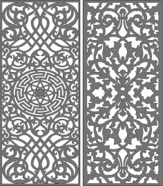 Privacy Partition Panel Room Dividers Pattern Set Free DXF File