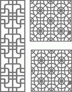 Laser Cut Privacy Partition Indoor Panels Screen Room Divider Seamless Design Patterns Free DXF File