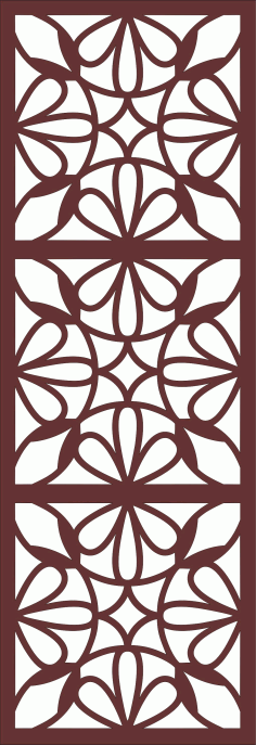 Laser Cut Living Room Grill Floral Seamless Design Free DXF File