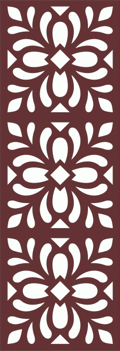 Laser Cut Living Room Grill Floral Seamless Free DXF File