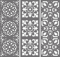 Laser Cut Living Room Seamless Floral Grill Pattern Free DXF File