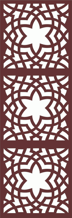 Laser Cut Decor Seamless Separator Floral Grill Design Free DXF File