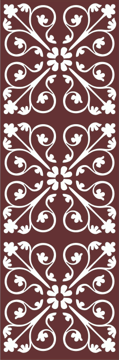 Laser Cut Decor Seamless Separator Floral Grill Free DXF File