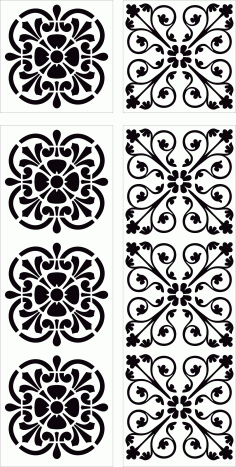 Laser Cut Decorative Seamless Separator Floral Grill Free DXF File