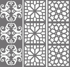 Laser Cut Room Divider Seamless Floral Grill Free DXF File