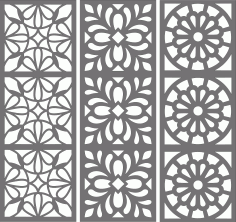 Laser Cut Room Grill Floral Seamless Patterns Free DXF File