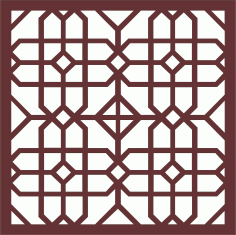 Laser Cut Window Grill Floral Seamless Panel Free DXF File