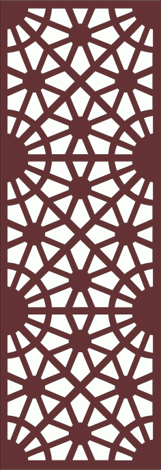Laser Cut Window Grill Floral Seamless Free DXF File