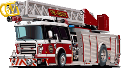 Fire Rescue Vehicle with Ladder Free CDR Vectors Art