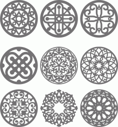 Laser Cut Privacy Partition Round Grill Patterns Free DXF File