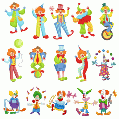 Funny Clowns Children Clipart Free CDR Vectors Art