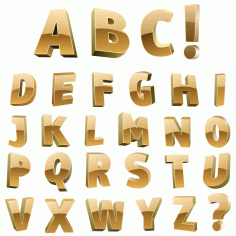 Beautiful Golden Letters Of The Alphabet Free CDR Vectors Art