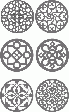 Laser Cut Decorative Partition Indoor Panel Grill Seamless Designs Free DXF File