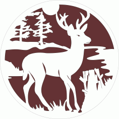Laser Cut Deer Circular Design Pattern Free DXF File