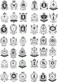 Collection Of Heraldry Free CDR Vectors Art