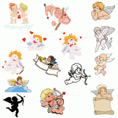 Collection Of Various Vector Cupids Free CDR Vectors Art